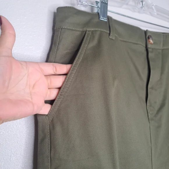 Ann Taylor LOFT Military Green Cargo Skirt Women's Size 10 Open Front - Picture 4 of 16